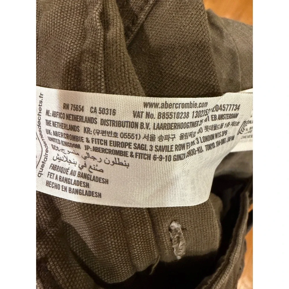 Abercrombie & Fitch Mens Loose Carpenter Pants Brown Utility Workwear‎ 30x32